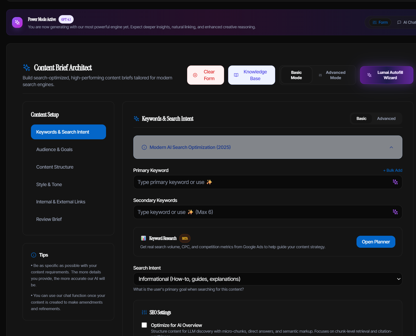 Content Form